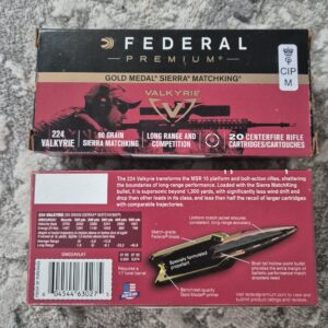 Federal .224 Valkyrie skot