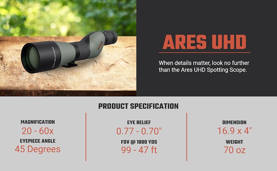 Athlon Optics Ares G2 20-60x85 UHD Spotting Scope (straight) - Image 6