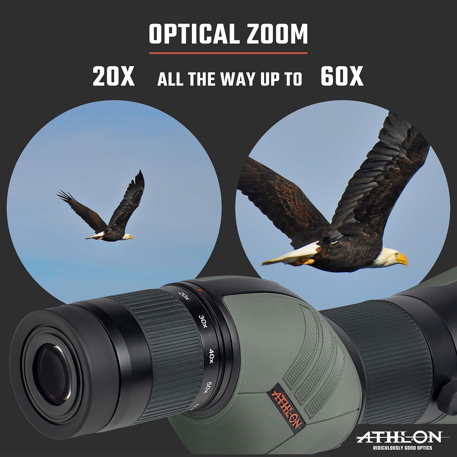 Athlon Optics Ares G2 20-60x85 UHD Spotting Scope (straight) - Image 5