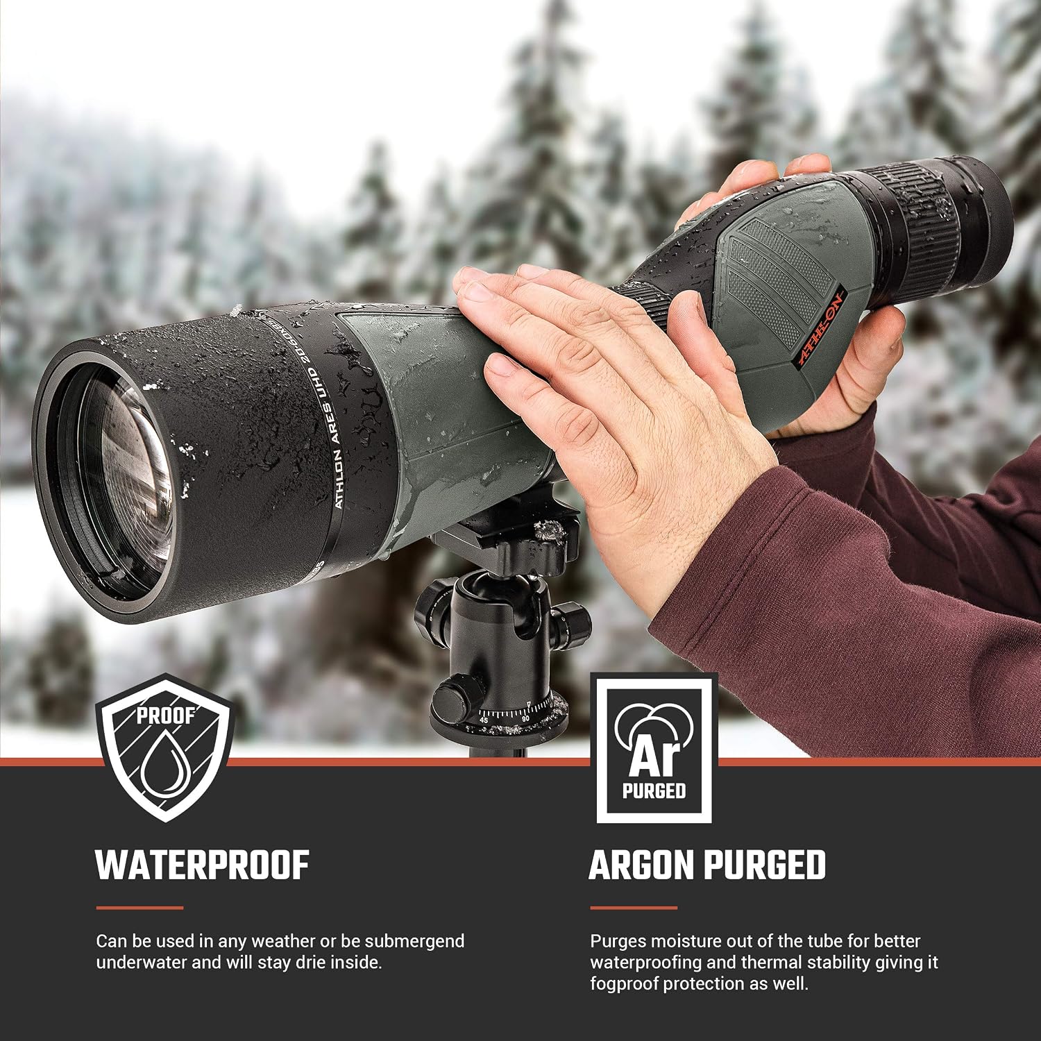 Athlon Optics Ares G2 20-60x85 UHD Spotting Scope (straight) - Image 4